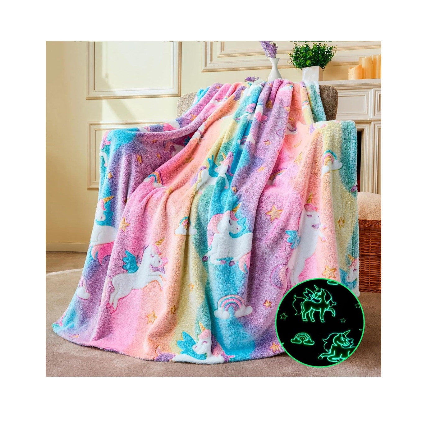 Glow in The Dark unicorn Blanket