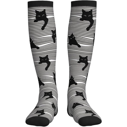 Cats Compression Socks Women Men 15-20mmHg Athletic Running Cycling One Size Cat