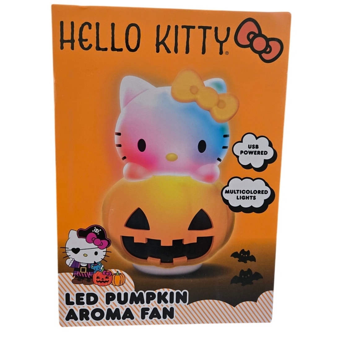 New Halloween Hello Kitty LED Light Up Pumpkin Aroma Fan by Sanrio