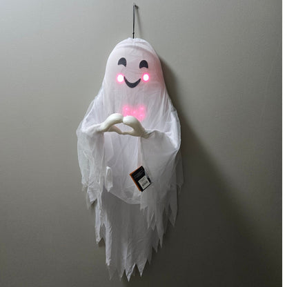 42" Beating Heart Ghost Light & Sound Halloween Decorative White Hyde and EEK!