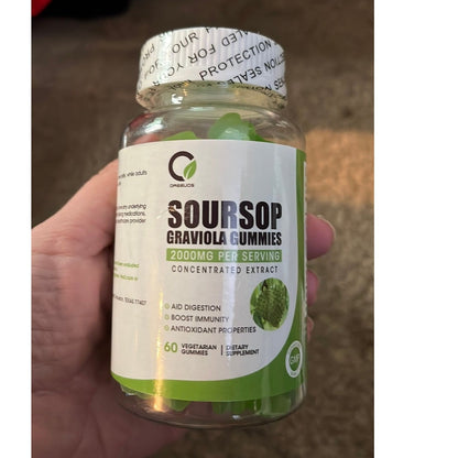 Orgeuos Soursop Graviola Gummies, Organic Soursop Leaves And Seeds Extract With Vitamin C, Zinc, Digestive Aid, Immune Support And Antioxidant Propert