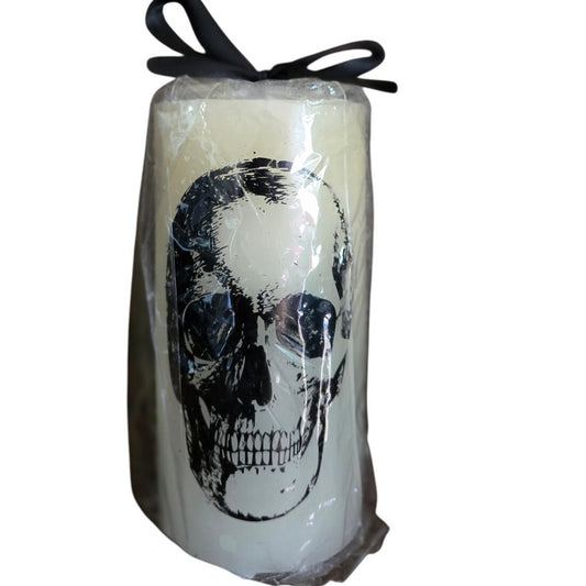 Flameless Candle Pillar Skull New in Package Halloween Decor