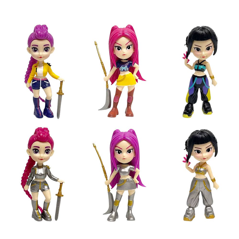 Kpop Demon Hunters Huntrix Figure Keychain Blind Box Trading Card K-Pop