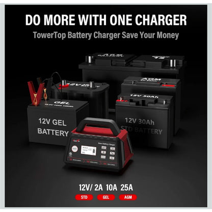 2/10/25 Amp 12V Smart Car Battery Charger