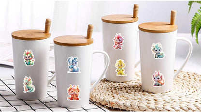 Fantasy Dragon Sticker Pack – 60 Waterproof Mythical Designs