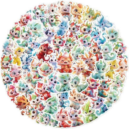 Fantasy Dragon Sticker Pack – 60 Waterproof Mythical Designs