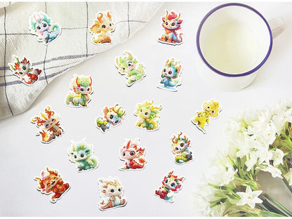 Fantasy Dragon Sticker Pack – 60 Waterproof Mythical Designs