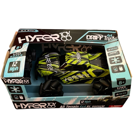 Hyper High-Speed RC Drift Race Truck - 1:10 Scale - Rechargeable - Green - New in Box