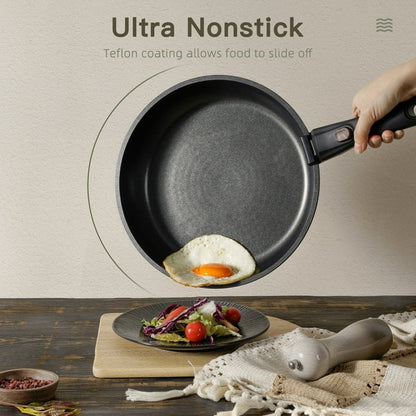 20-Piece Pots and Pans Set, Nonstick Cookware Set with Detachable Handles
