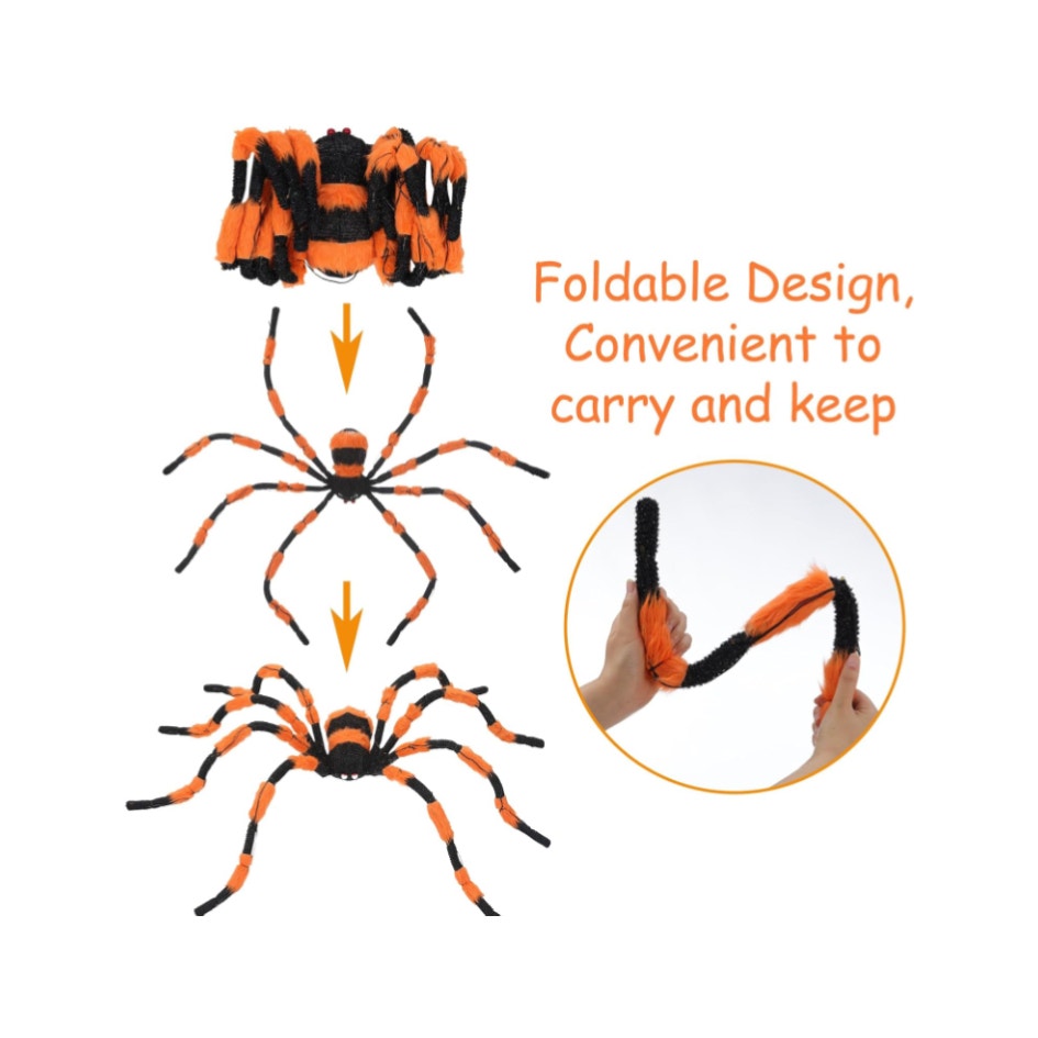Giant 5 Foot Light up Halloween Spider with Red Eyes 48 LED