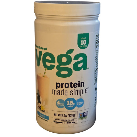 New Vega Protein Made Simple Vanilla Protein Powder 9.2oz Canister Sealed