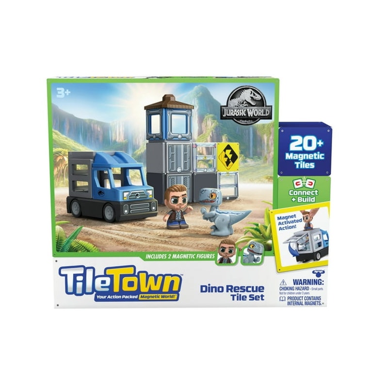 Tile Town Jurassic World Dino Rescue Magnetic Tiles