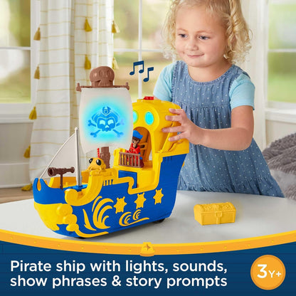 Fisher-Price Preschool Santiago of the Seas Lights & Sounds El Bravo Pirate Ship Playset