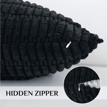 Black Throw Pillow Covers 20x12 inch Set of 2