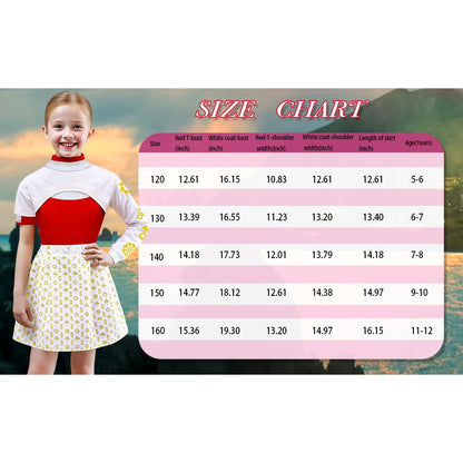 Kids Girls Size 120 (5-6 years) Halloween Costume Set Skirt Shirt Jacket Bow Zombie Anime