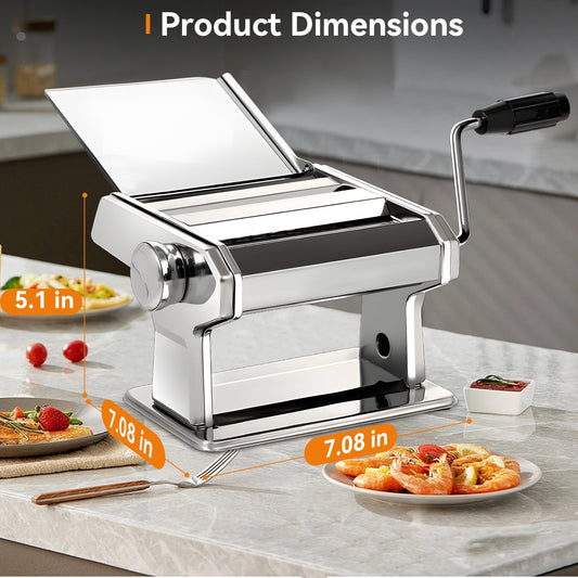 Manual Pasta Maker Machine, 9 Adjustable Thickness