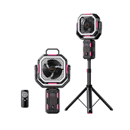 Pink Oscillating  Camping Fan with Adjustable Stand and Remote