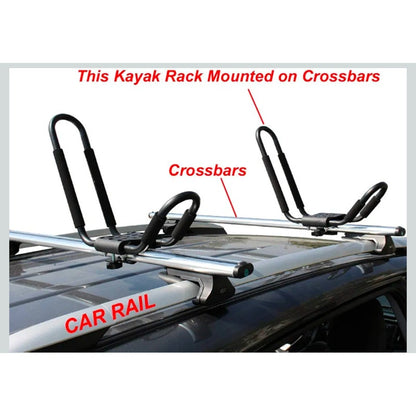 TMS J-Bar Rack HD Kayak Carrier Canoe Boat Surf Ski Roof Top Mounted on Car/SUV