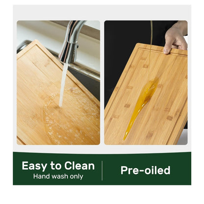 New Bamboo Cutting Board for Kitchen 20" x 14" x 1"