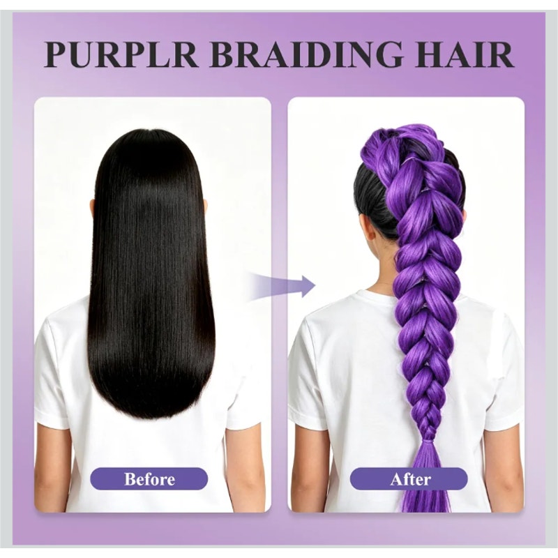 New Set of Two 26" Purple Hair Extensions Clip In - Great for Halloween