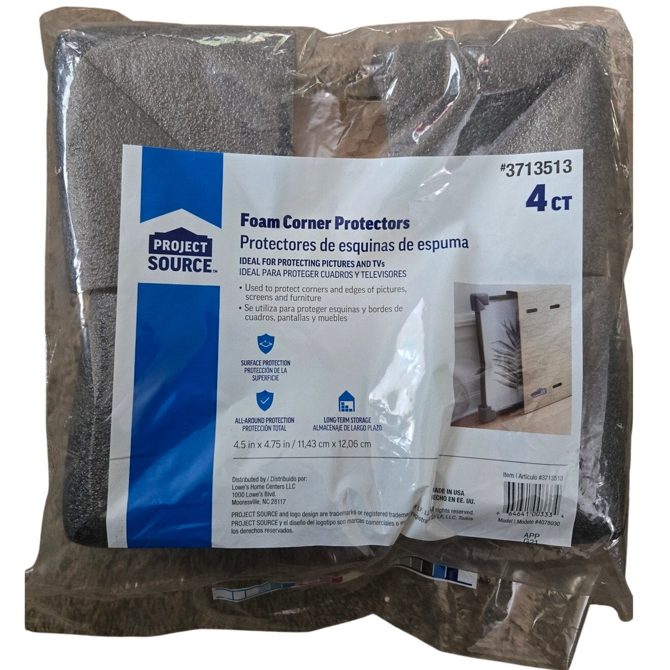 New Foam Corner Protectors for Moving Picture Frames & TVs -  4 count