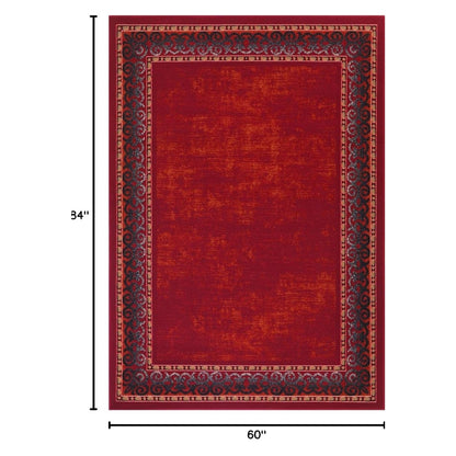 Antep Rug Alfombras Bordered Modern 5x7 Non-Slip Non-Skid