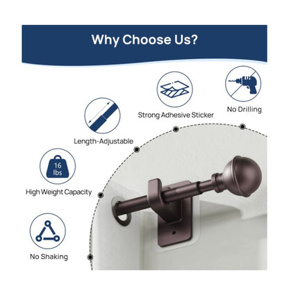 Bronze Curtain Rod for Window Adjustable from 27-65 inches