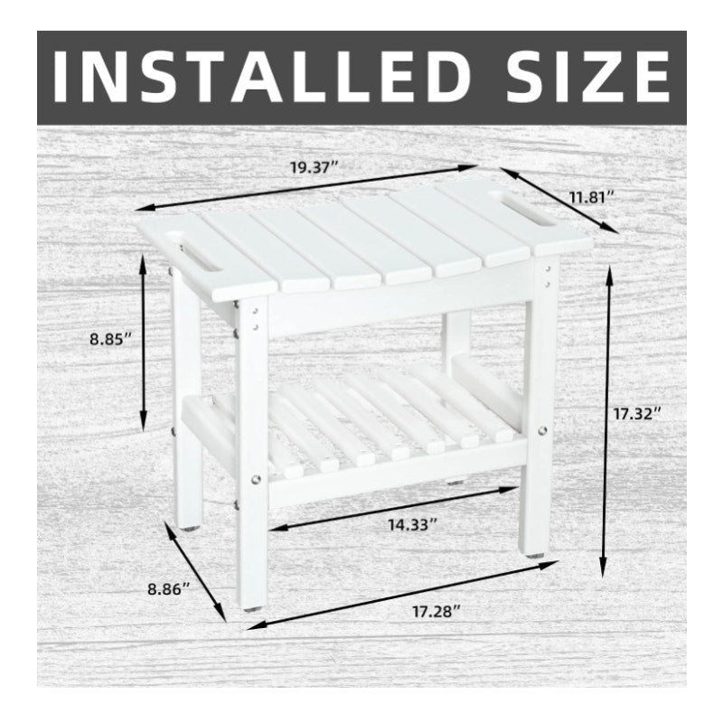 Waterproof Shower Bench Shower Stool with shelf