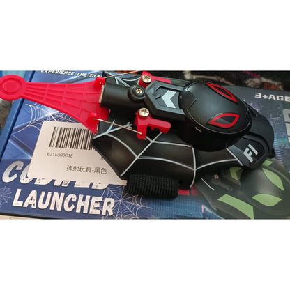 Black Spider Web Shooter Toy Kids USB Rechargeable Wrist Launcher w/ Auto Reel