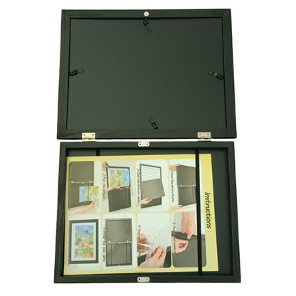 Set of 4 - Black Art Frames for Kids Artwork - Front Opening Holds 150 Drawings