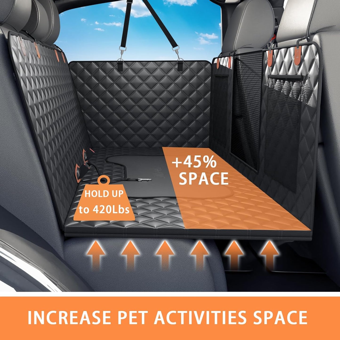 Dog Car Seat Cover Back Seats Protector Backseat Extender Rear Seat Waterproof Carseat Car SUV