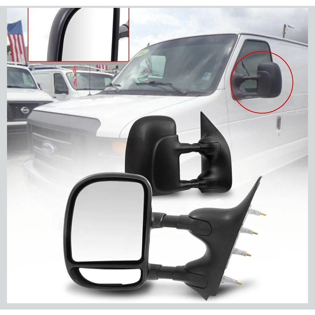 2Pcs Manual Tow Telescopic Side Mirrors For 2002-2016 Ford truck