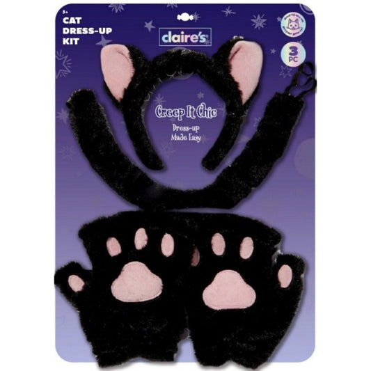 Claire's Black Cat Dress Up Kit Set for Girls Teens Cosplay Furry Halloween Costume