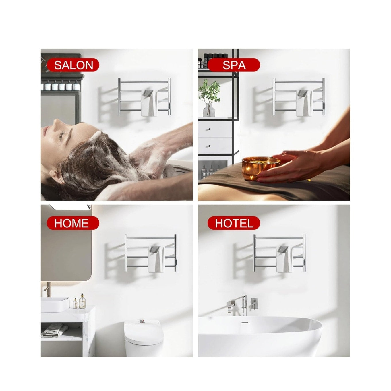 Wall Mounted Electric Towel Warmer Rack w/ Timer & Temp Control Stainless Steel