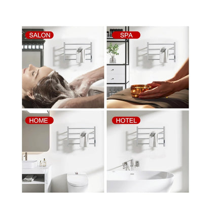 Wall Mounted Electric Towel Warmer Rack w/ Timer & Temp Control Stainless Steel