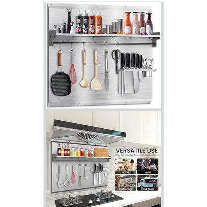 36"x30" Stainless Steel Backsplash for Stove & Range Hood w/ Shelf