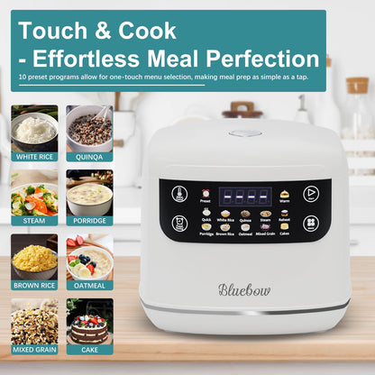 Bluebow Digital Rice Cooker, 6-Cup/2.1QT
