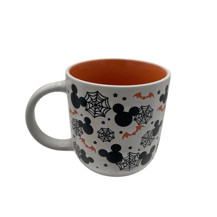 Disney Halloween MICKEY SPIDER WEBS BATS Ceramic Mug NEW