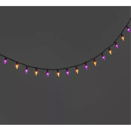 New 100ct LED Halloween Indoor Outdoor Miniature String Lights Orange & Purple