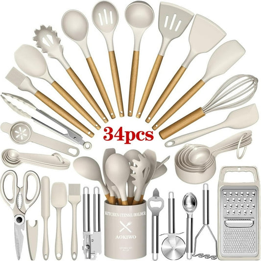 Silicone Kitchen Utensils 34pc. set