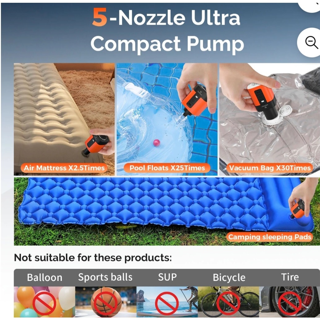 Mini Electric Air Pump Camping Inflator