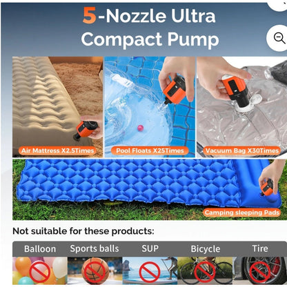 Mini Electric Air Pump Camping Inflator