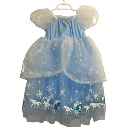 Girls Princess Cinderella Costume Dress Gown Age 5-6 (CN 130)