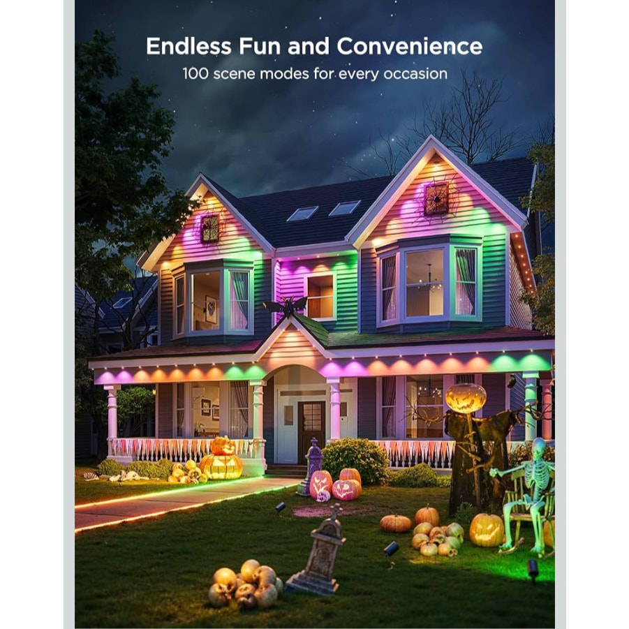 Govee Permanent Outdoor Lights 2, 50ft RGBIC Outdoor Lights with 100 Modes