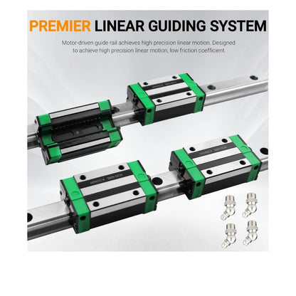 2 Steel Linear Guide Rail kit HGR25-500mm Slide Rails w/ 4 Linear Blocks Bearing