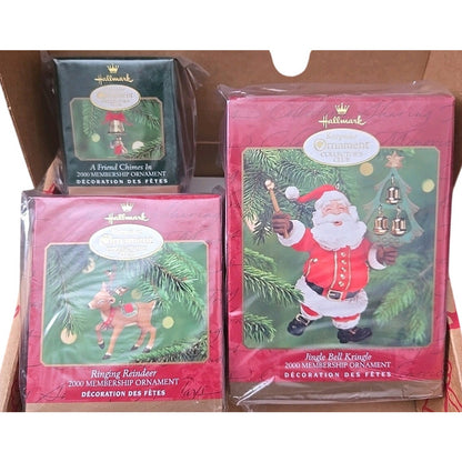 2000 HALLMARK Club Membership Kit Christmas Holiday Keepsake 3 Ornament Set NEW