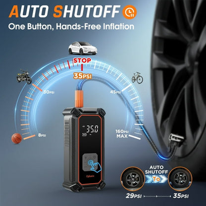 Ophanie Cordless Portable Tire Inflator - Digital Pressure Gauge, Air Compressor for Car Tires