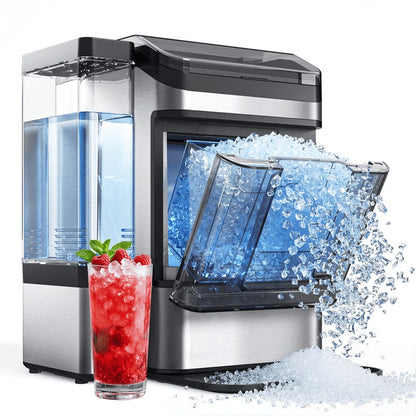 Ice Maker Countertop, Nugget Ice in 6 Mins, 44LBS/Day Chewable Ice Machine