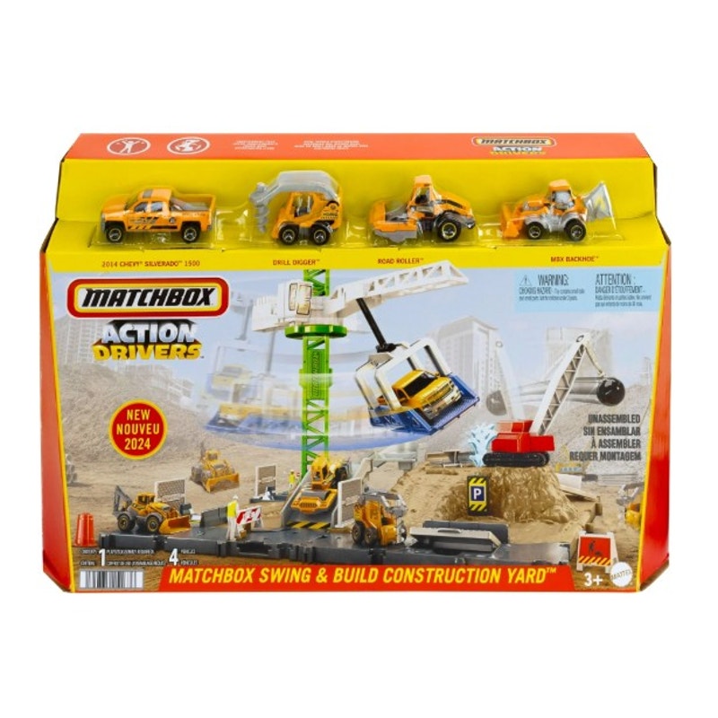 Matchbox Action Drivers Construction Bundle with 4 Toy Vehicles