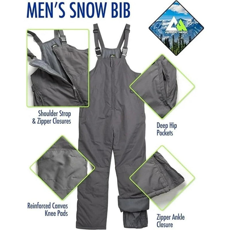 Dark Gray Hero Men's Snow Bibs Snow pants Size Small Insulated Waterproof